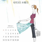 mecelo 6月分スマホ用イラストカレンダー