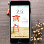 mecelo 8月分スマホ用イラストカレンダー