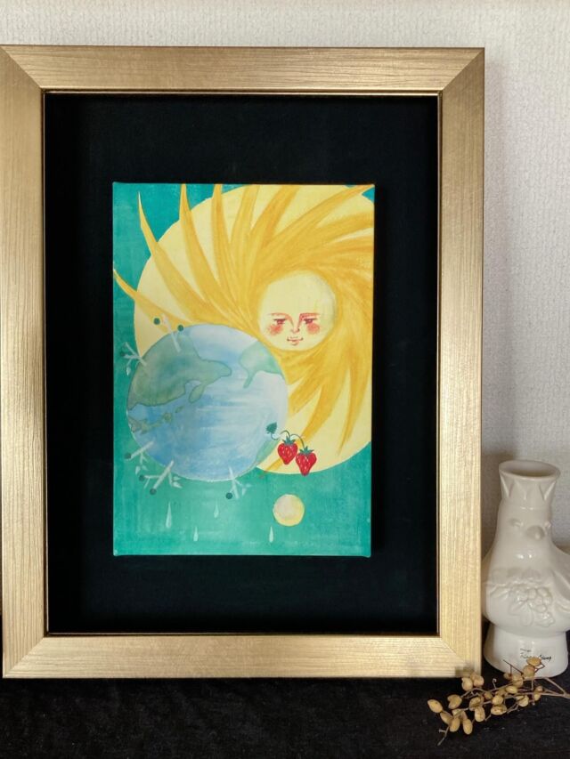 絵画 ★ちゃ-さん★    Fiskars726 他3点 リクエスト原画 恋愛成就 カップルの絵画「しずくふたつ 059 星のスープ 」| 佳