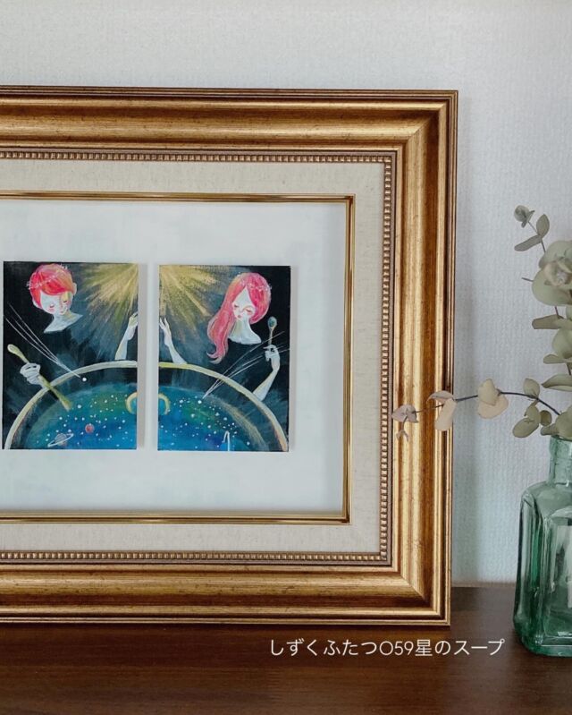 ＊原画 オーダー＊ ウェルカムボードにも！セミオーダー絵画 「しずくふたつ」原画