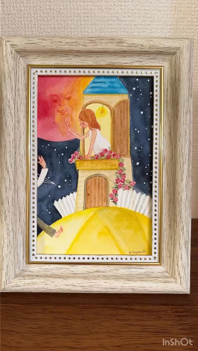 ウェルカムボードにも！セミオーダー絵画 「しずくふたつ」原画