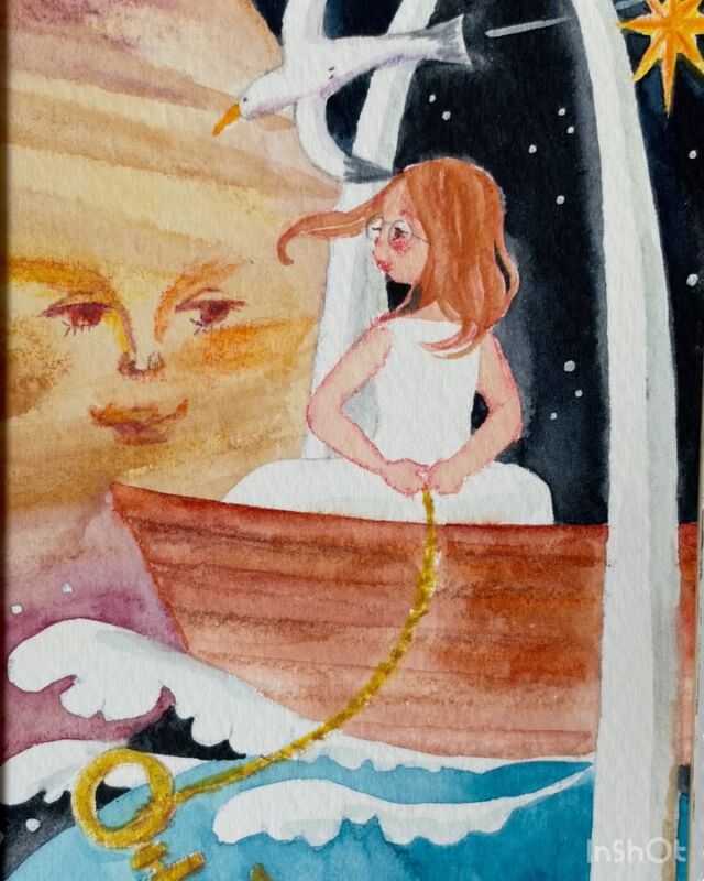 小さい絵画 パネル絵「天王星の絵」惑星の絵シリーズ | 佳矢乃しずく